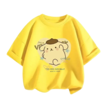 Kawaii Sanrio Cartoon Pompompurin Printed T-Shirt Kawaii Sanrio Cartoon Pompompurin Printed T-Shirt