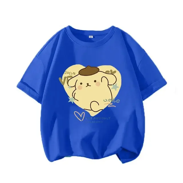 Kawaii Sanrio Cartoon Pompompurin Printed T-Shirt 