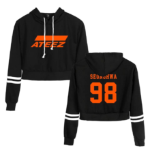 Kawaii Anime Ateez K-pop Seonghwa Printed Cropped Pullover Hoodie Kawaii Anime Ateez K-pop Seonghwa Printed Cropped Pullover Hoodie