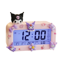 Kawaii Cartoon Sanrio Kuromi Electronic Alarm Clock Kawaii Cartoon Sanrio Kuromi Electronic Alarm Clock