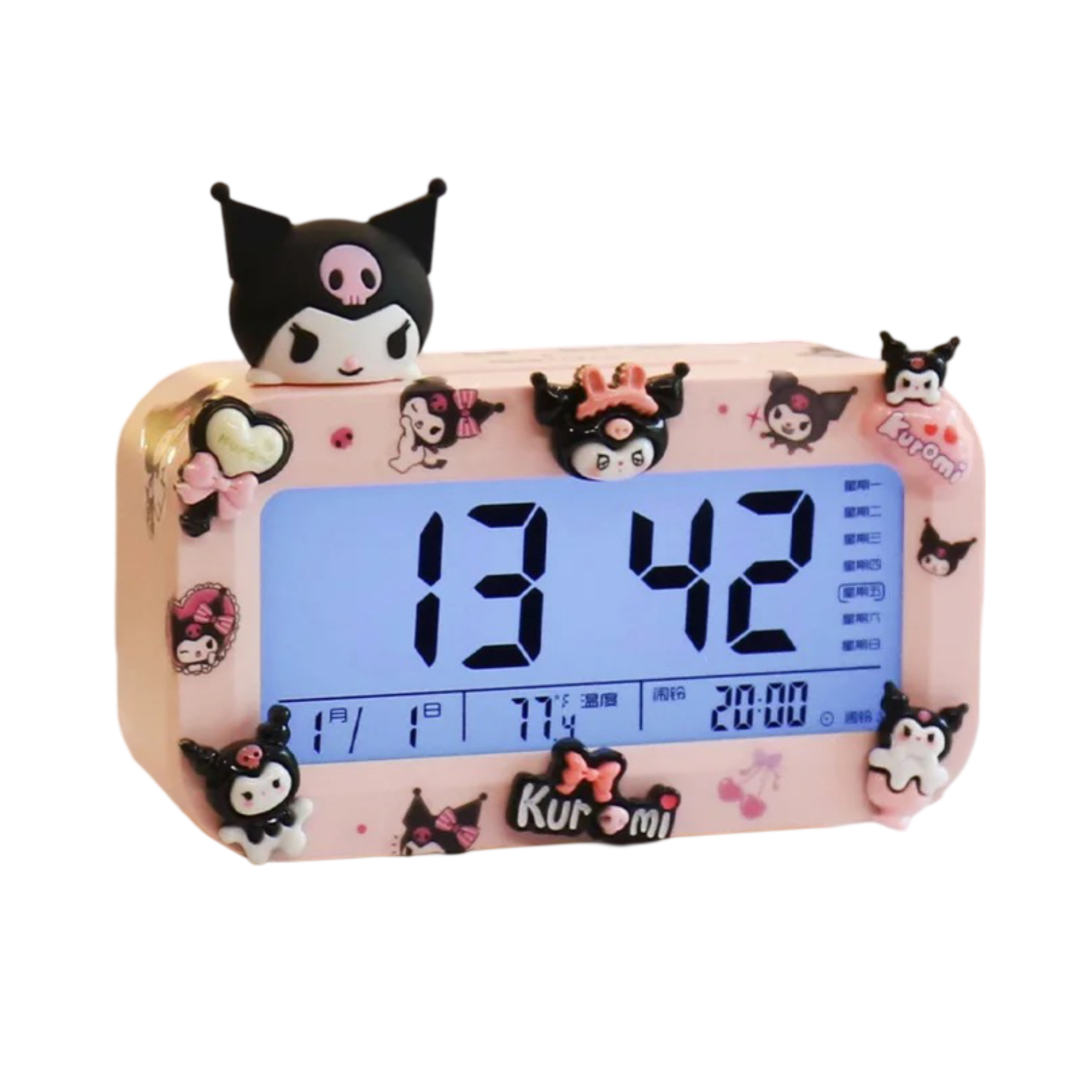Kawaii Cartoon Sanrio Kuromi Electronic Alarm Clock Kawaii Cartoon Sanrio Kuromi Electronic Alarm Clock