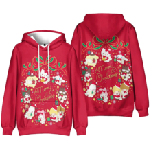 Kawaii Christmas Sanrio Character Printed Long Sleeve Hoodie Kawaii Christmas Sanrio Character Printed Long Sleeve Hoodie