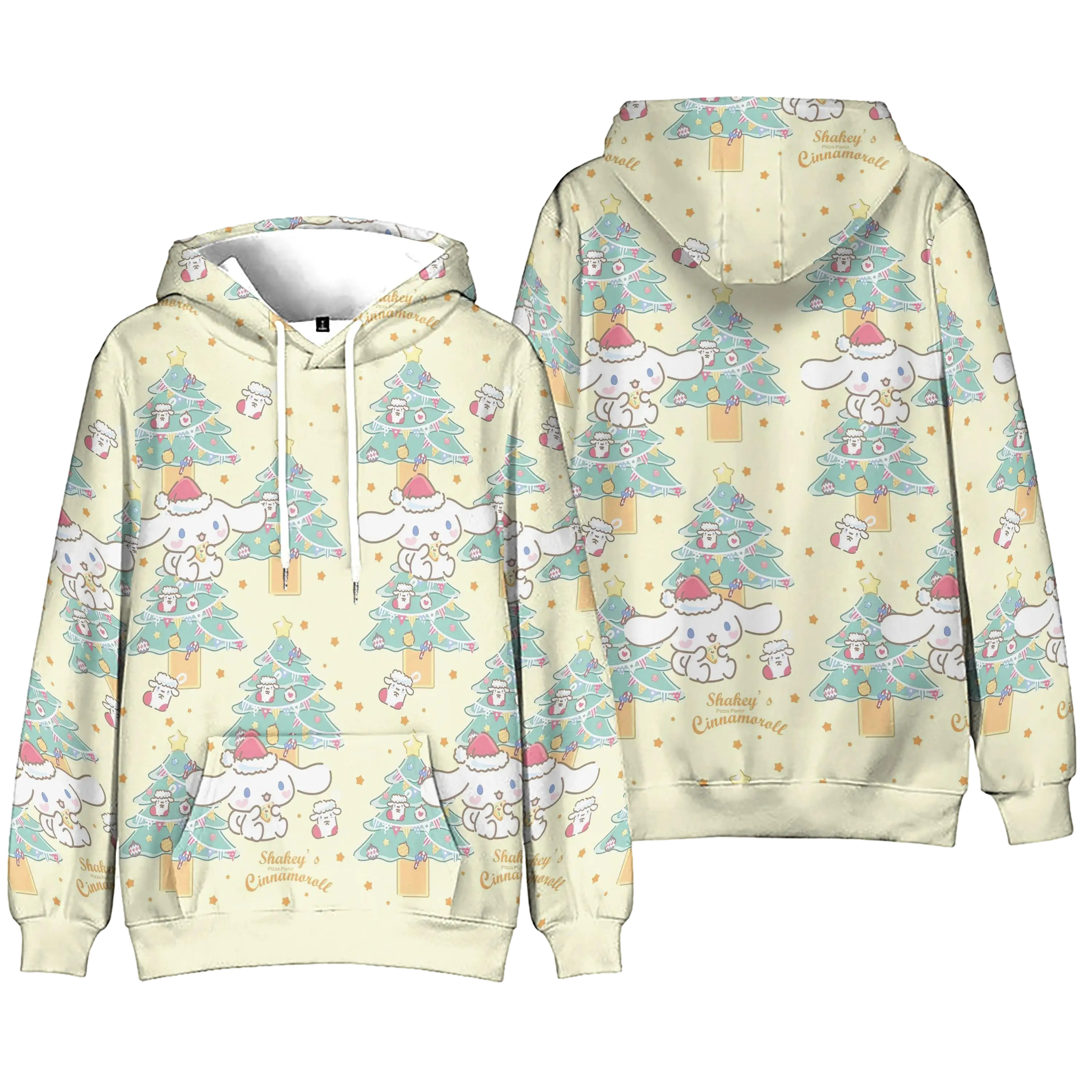 Kawaii Sanrio Christmas Cinnamoroll Printed Long Sleeve Hoodie