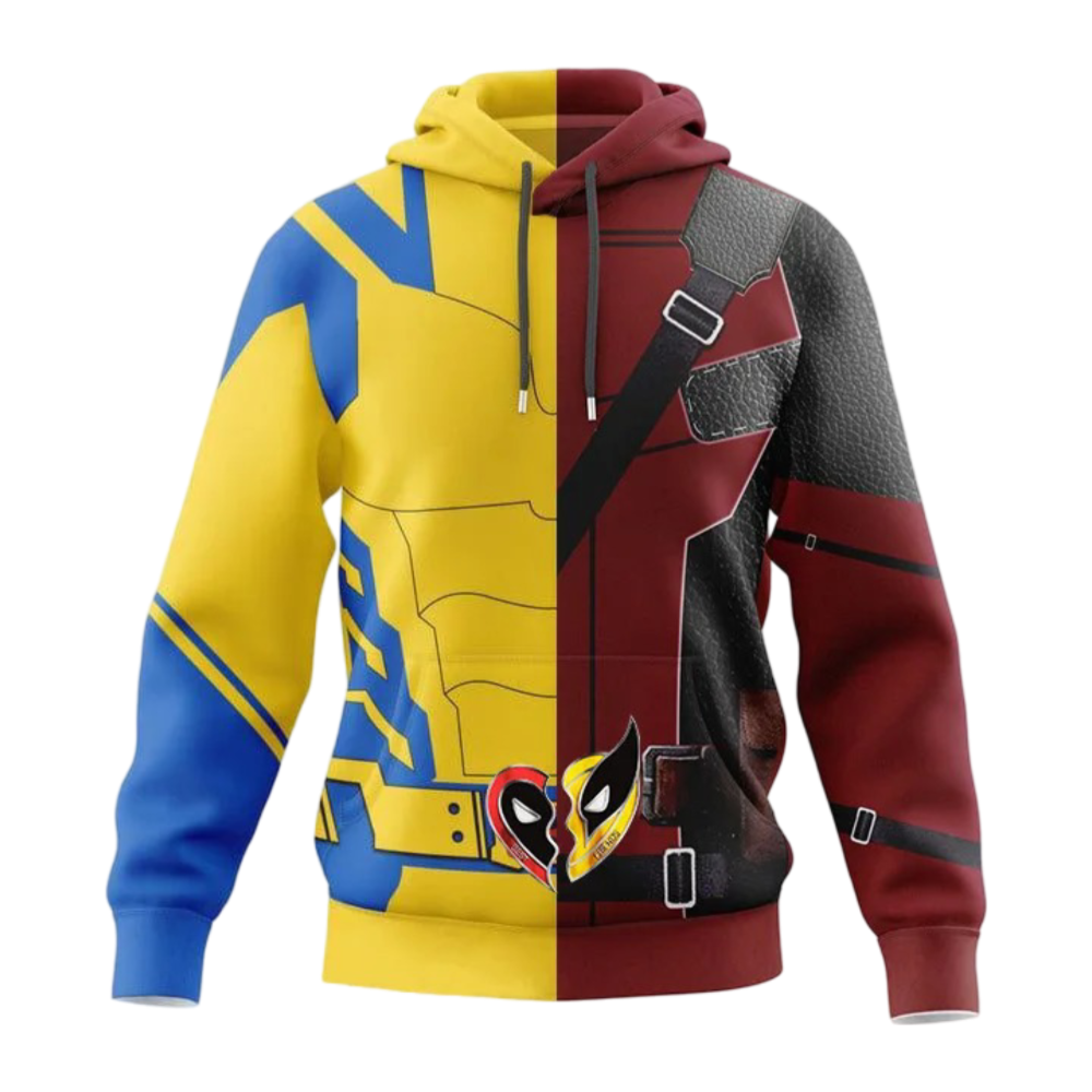 Kawaii Anime Wolverine And Deadpool Cosplay Hoodie
