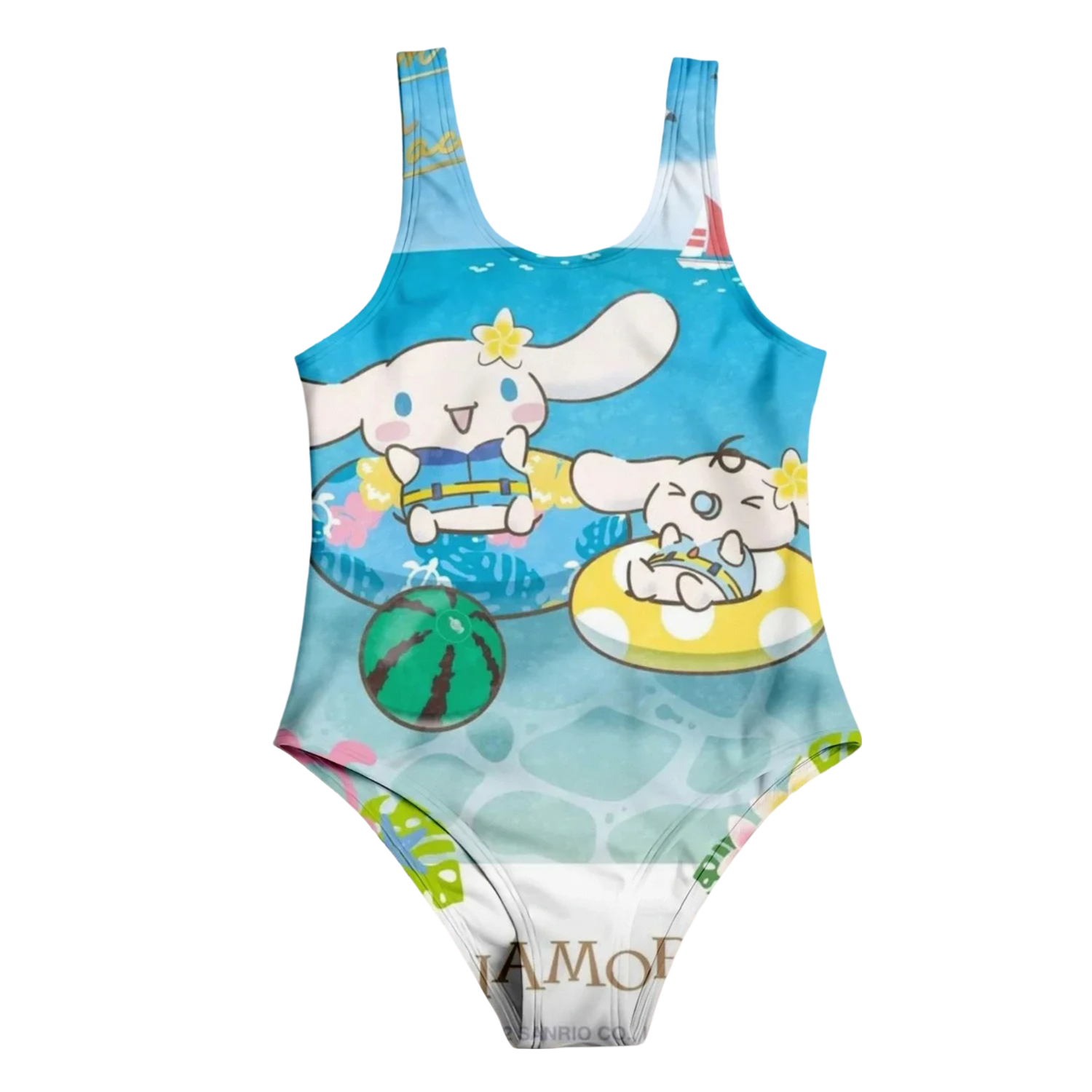 Kawaii Sanrio Cartoon Cinnamoroll Printed One-Piece Swimsuit Kawaii Sanrio Cartoon Cinnamoroll Printed One-Piece Swimsuit