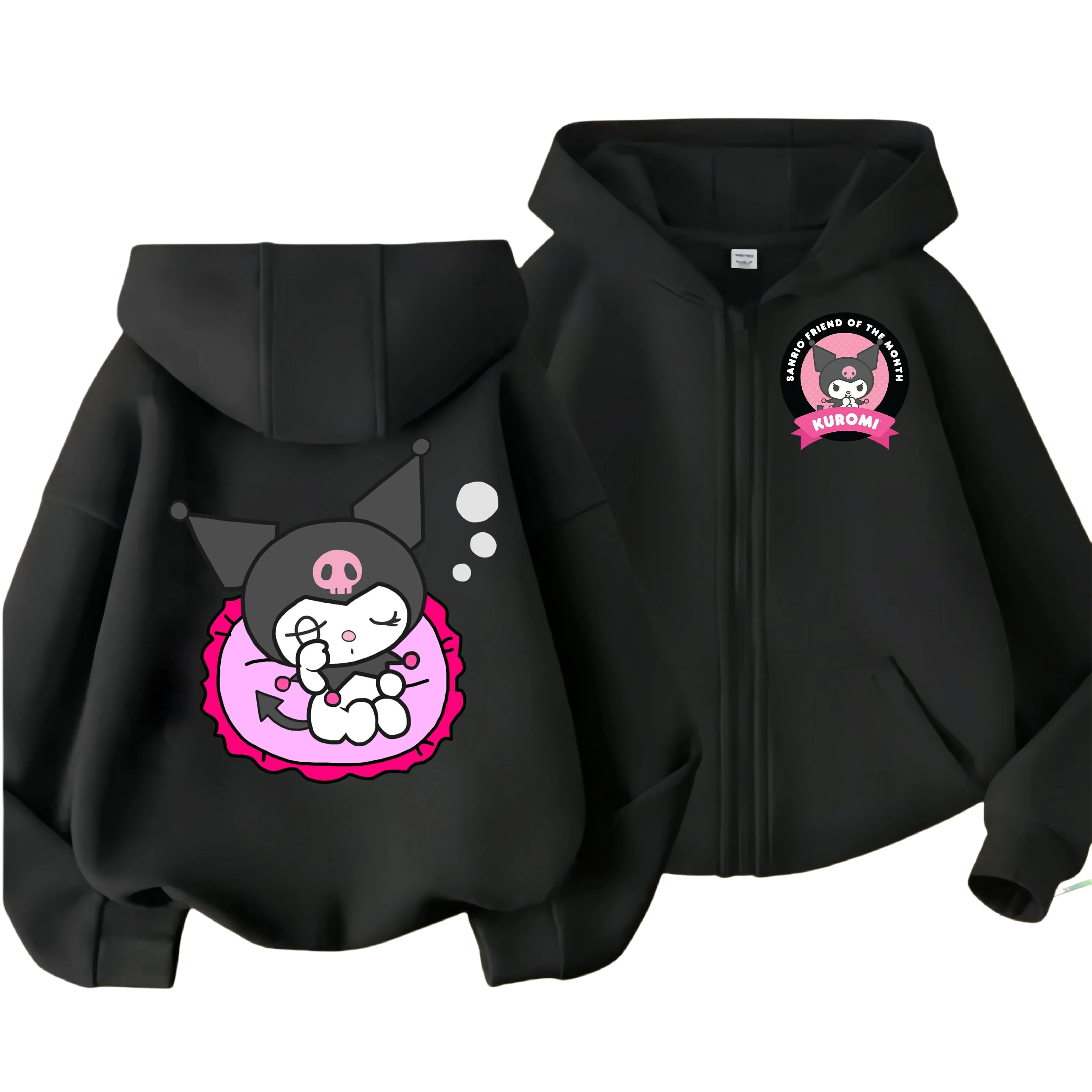 Kawaii Cartoon Kuromi Zipper Hoodie 