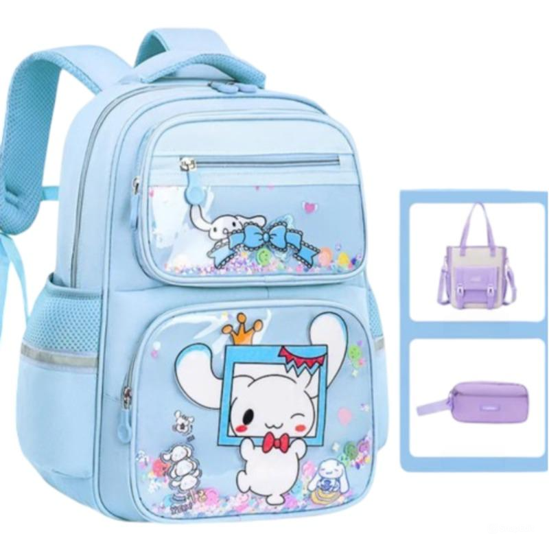 Kawaii Cartoon Cinnamoroll Backpack Lunch Bag With Pencil Case 