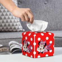 Custom Bow And Mickey Minnie Mouse Tissue Box Cover PU Leather Square Cartoon Facial Tissues Holder for Office Custom Bow And Mickey Minnie Mouse Tissue Box Cover PU Leather Square Cartoon Facial Tissues Holder for Office