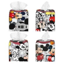 Custom Bow And Mickey Minnie Mouse Tissue Box Cover PU Leather Square Cartoon Facial Tissues Holder for Office Custom Bow And Mickey Minnie Mouse Tissue Box Cover PU Leather Square Cartoon Facial Tissues Holder for Office