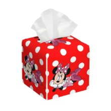 Custom Bow And Mickey Minnie Mouse Tissue Box Cover PU Leather Square Cartoon Facial Tissues Holder for Office Custom Bow And Mickey Minnie Mouse Tissue Box Cover PU Leather Square Cartoon Facial Tissues Holder for Office