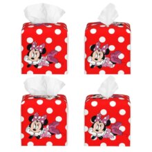 Custom Bow And Mickey Minnie Mouse Tissue Box Cover PU Leather Square Cartoon Facial Tissues Holder for Office Custom Bow And Mickey Minnie Mouse Tissue Box Cover PU Leather Square Cartoon Facial Tissues Holder for Office