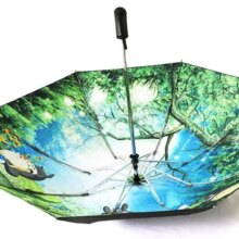 Totoro Cartoon Automatic Reverse 3 Folds Umbrella Totoro Cartoon Automatic Reverse 3 Folds Umbrella
