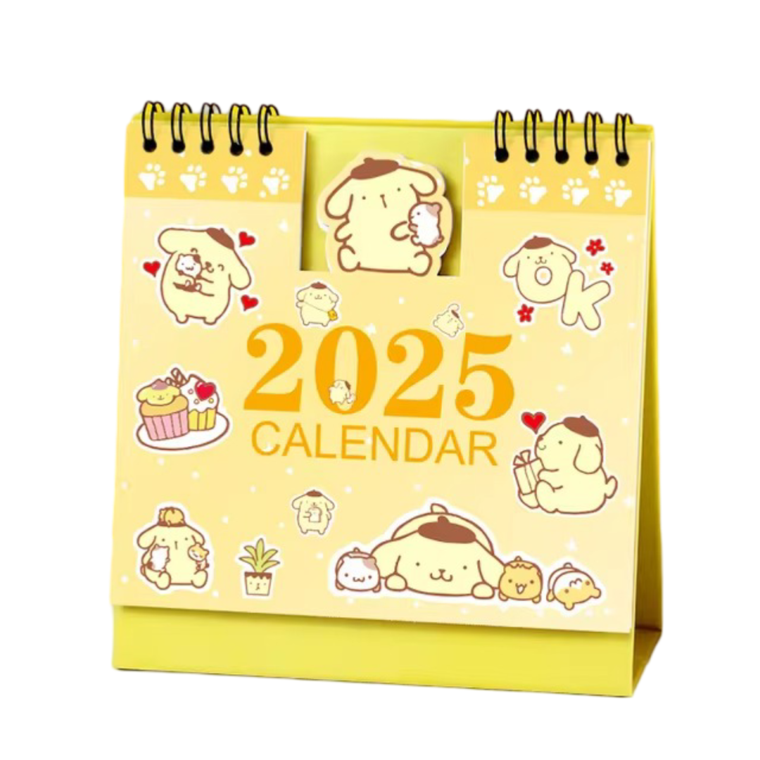 Sanrio Kawaii Cartoon Pompompurin 2025 Desk Calendar