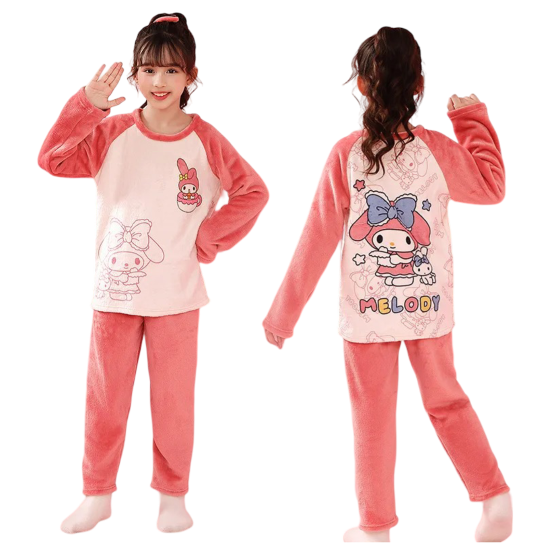 Kawaii Cartoon Sanrio My Melody Children Plush Pajama Set 