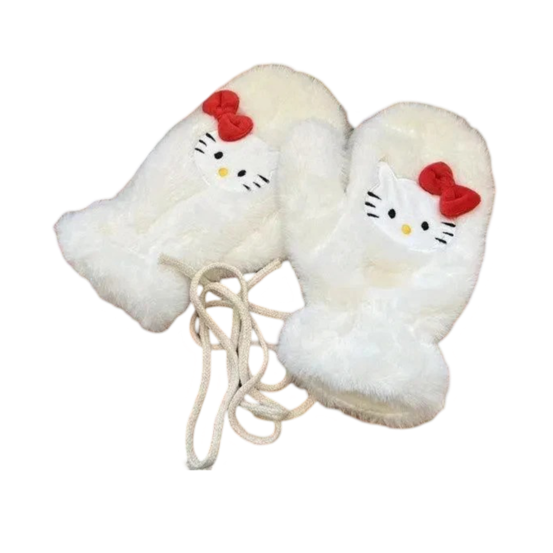 Sanrio Kawaii Cartoon Hello Kitty Plush Gloves Sanrio Kawaii Cartoon Hello Kitty Plush Gloves