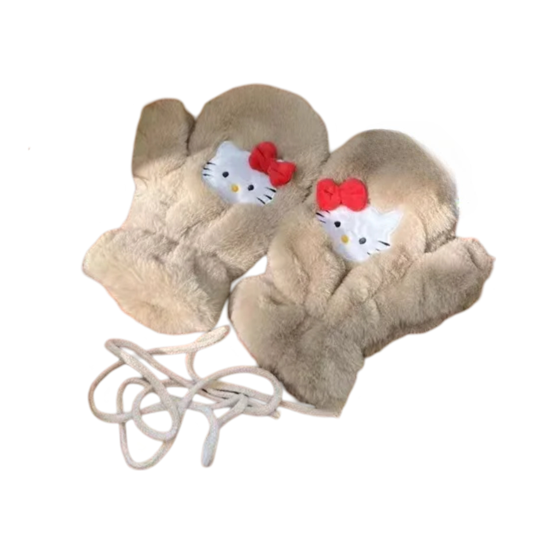Sanrio Kawaii Cartoon Hello Kitty Plush Gloves Sanrio Kawaii Cartoon Hello Kitty Plush Gloves