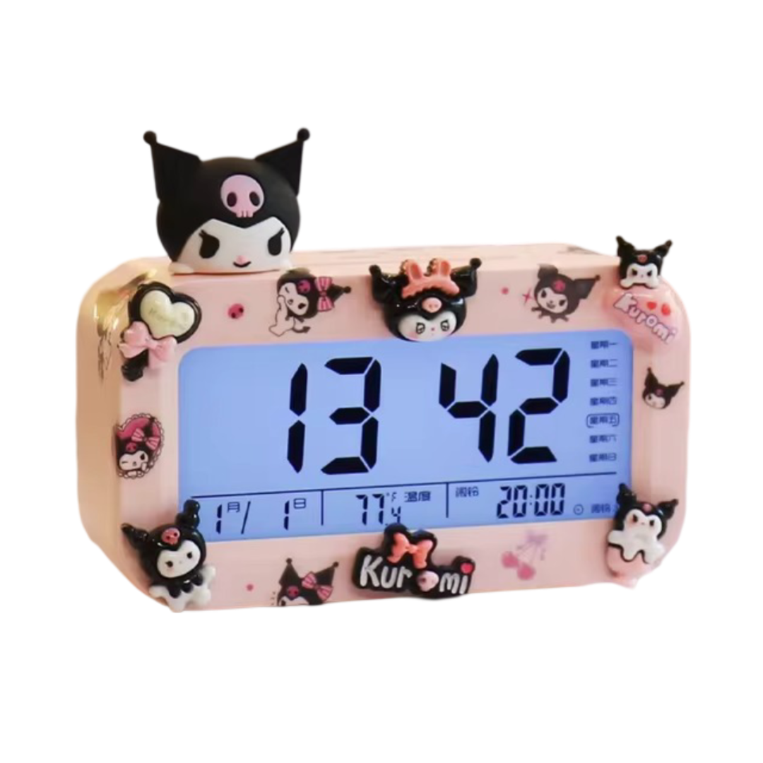 Cartoon Kawaii Sanrio Kuromi Charging Alarm Clock 