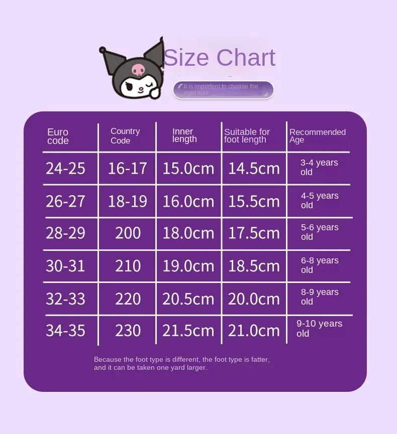 Sanrio Kawaii Kuromi Warm Shoes