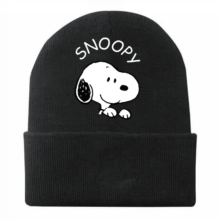 Kawaii Cartoon Snoopy Winter Black Hat Kawaii Cartoon Snoopy Winter Black Hat