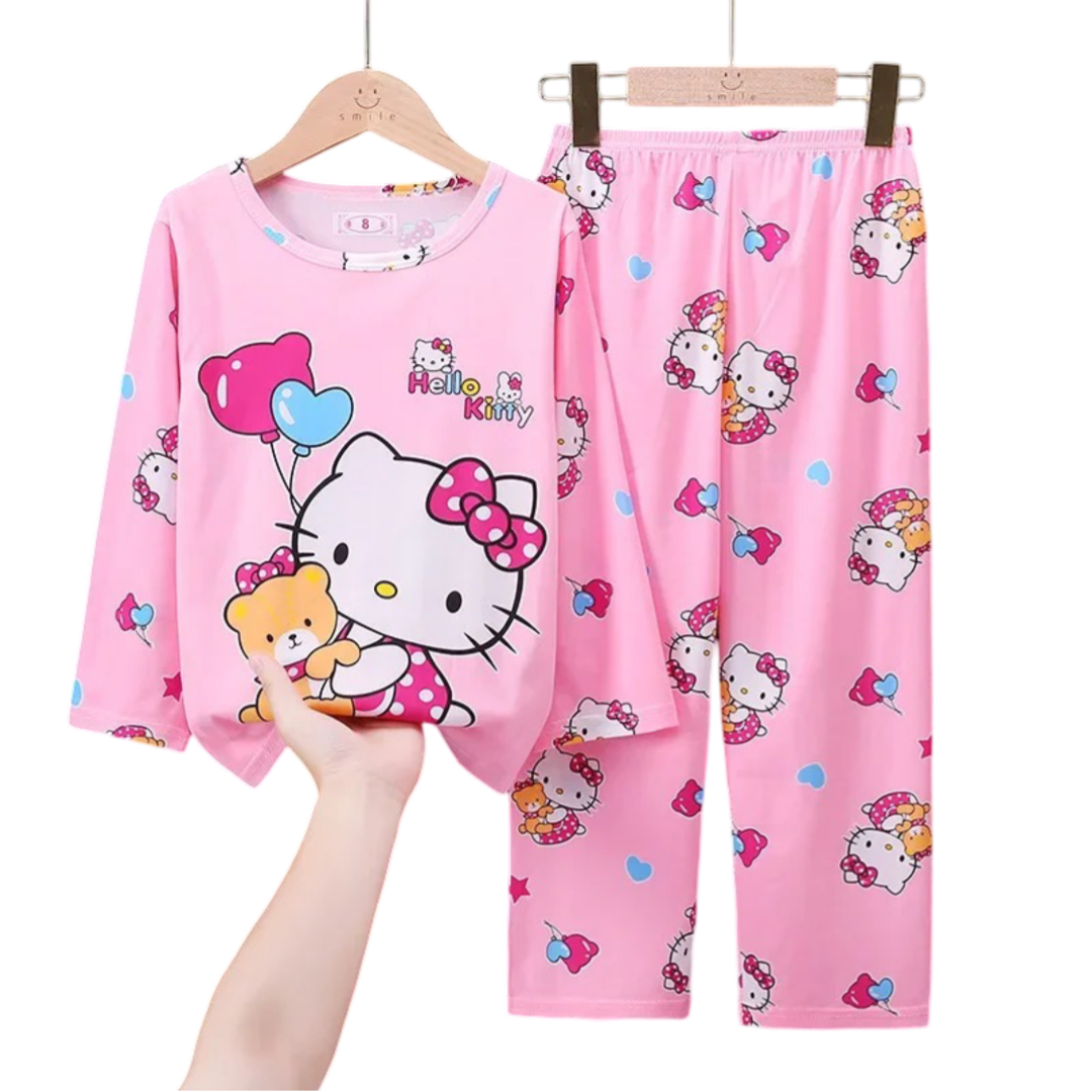 Sanrio Kawaii Cartoon Hello Kitty Children Pajama Set