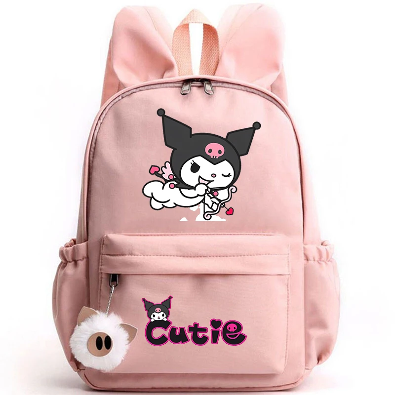Sanrio Anime Kawaii Kuromi Pink Backpack 
