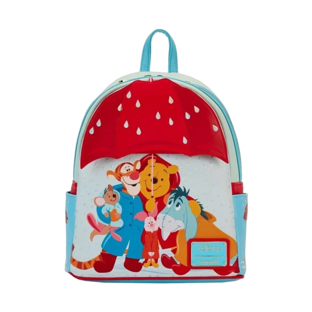 Kawaii Cartoon Winnie-The-Pooh And Friends Rainy Day Backpack