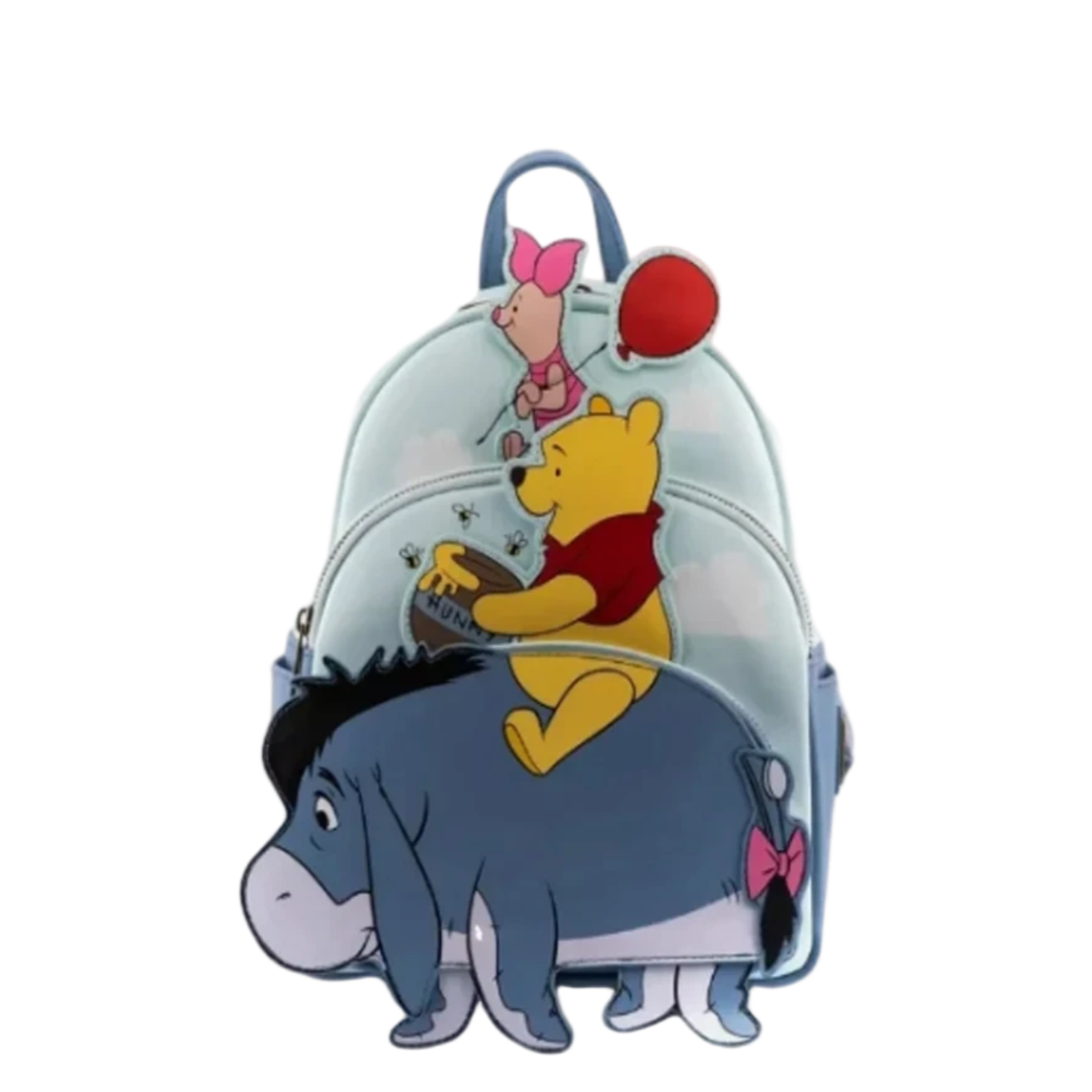 Kawaii Cartoon Winnie-The-Pooh Triple Pocket Backpack