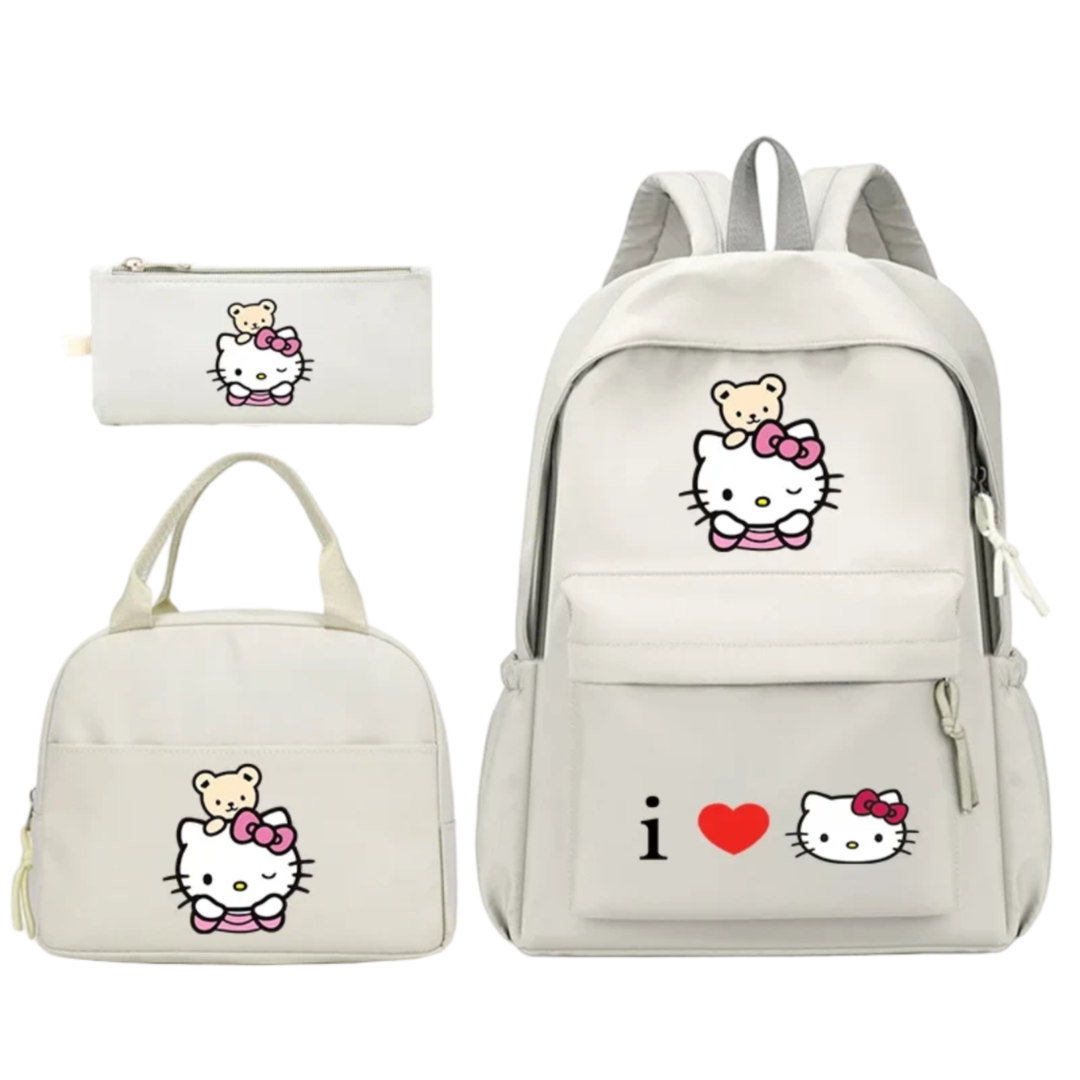 3Pcs/Set Kawaii Cartoon Hello Kitty And Korilakkuma Backpack