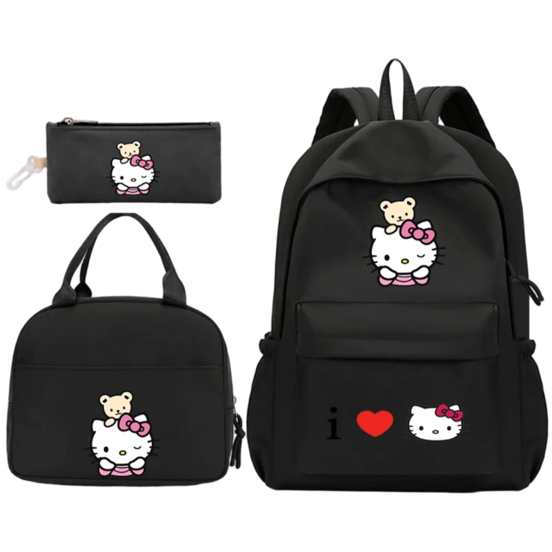 3Pcs/Set Kawaii Cartoon Hello Kitty And Korilakkuma Backpack