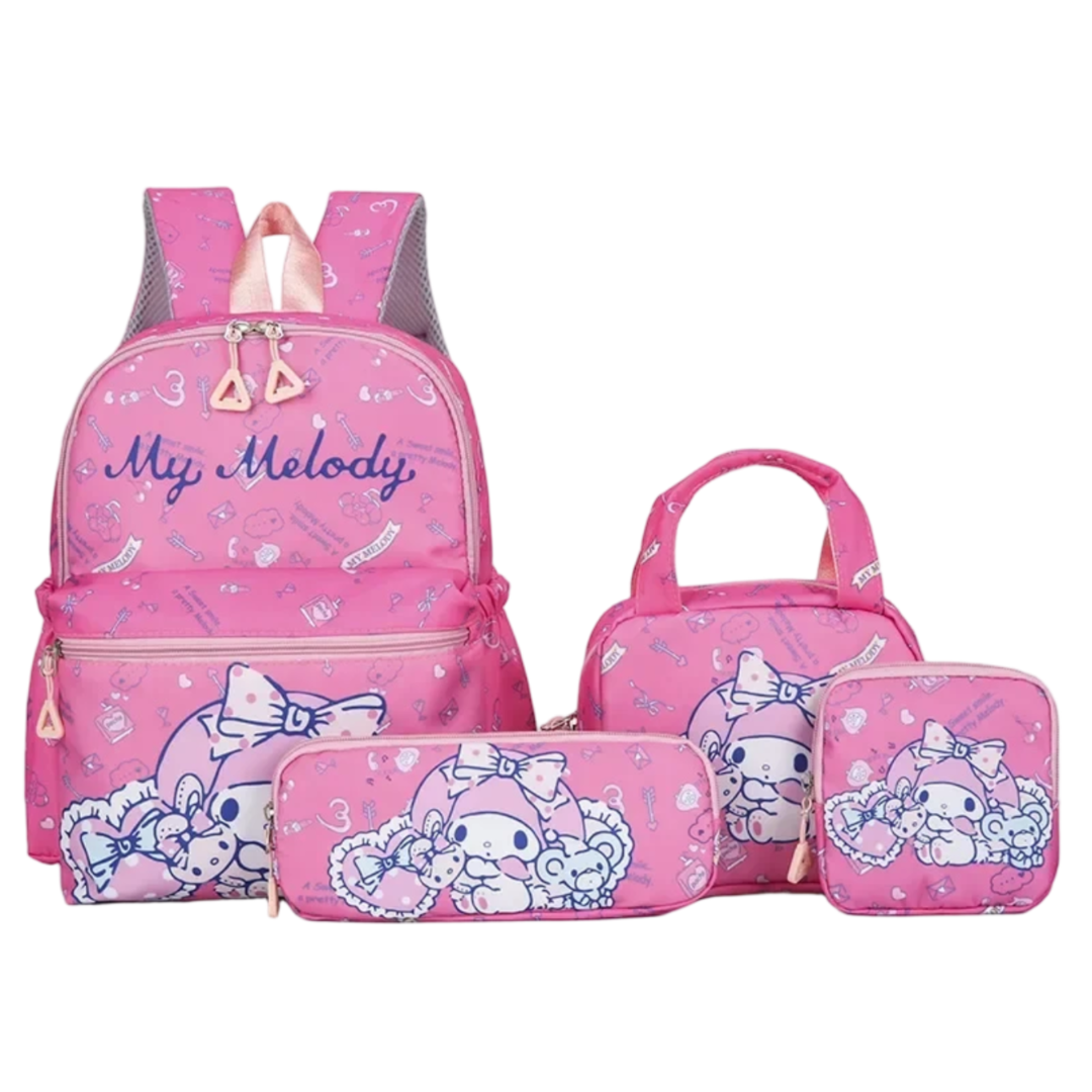 4Pcs/Set Kawaii Cartoon My Melody Backpack