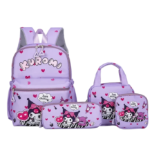 4Pcs/Set Kawaii Cartoon Kuromi Purple Backpack 4Pcs/Set Kawaii Cartoon Kuromi Purple Backpack