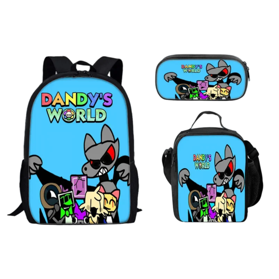 3Pcs/Set Kawaii Cartoon Dandy’s World Character Backpack And Lunch Bag