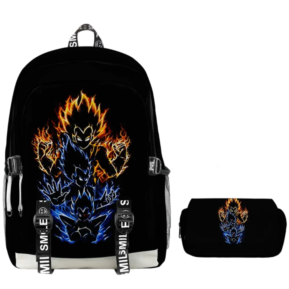 2Pcs/Set Anime Kawaii Dragon Ball Z Vegeta Backpack And Pencil Case