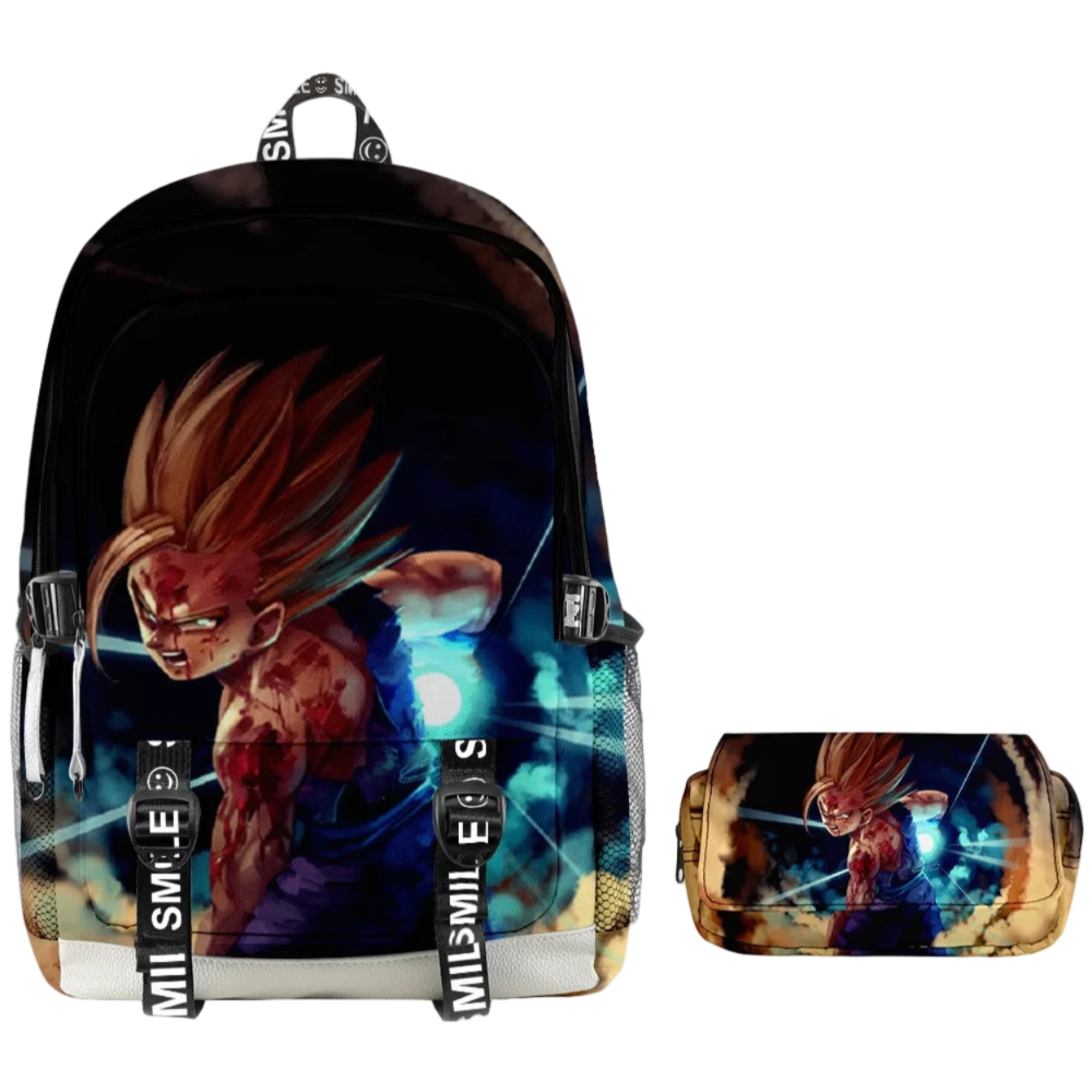 2Pcs/Set Anime Kawaii Dragon Ball Z Gohan Backpack And Pencil Case