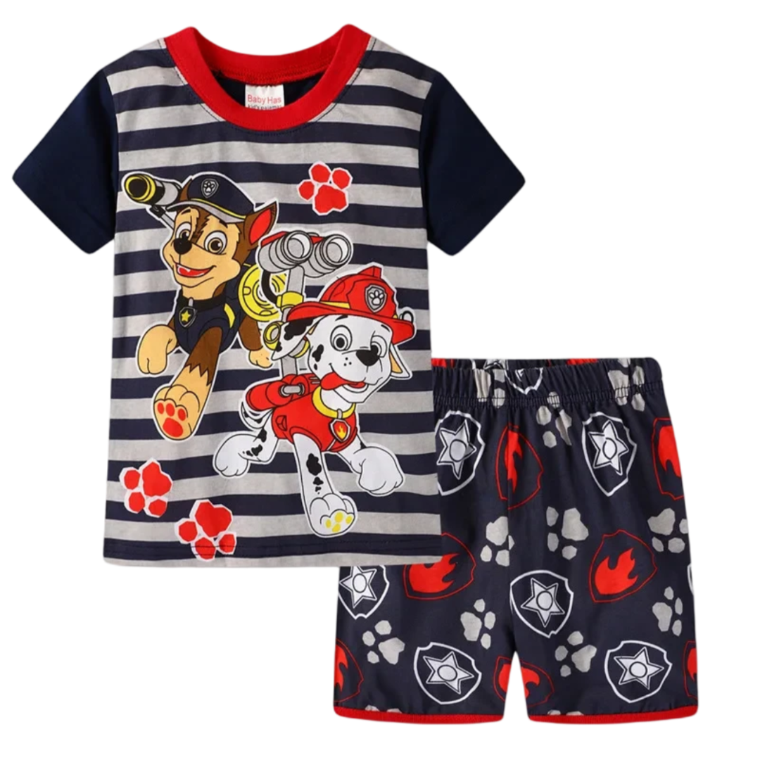 Cartoon Kawaii PAW Patrol Chase And Marshall Pajamas Set