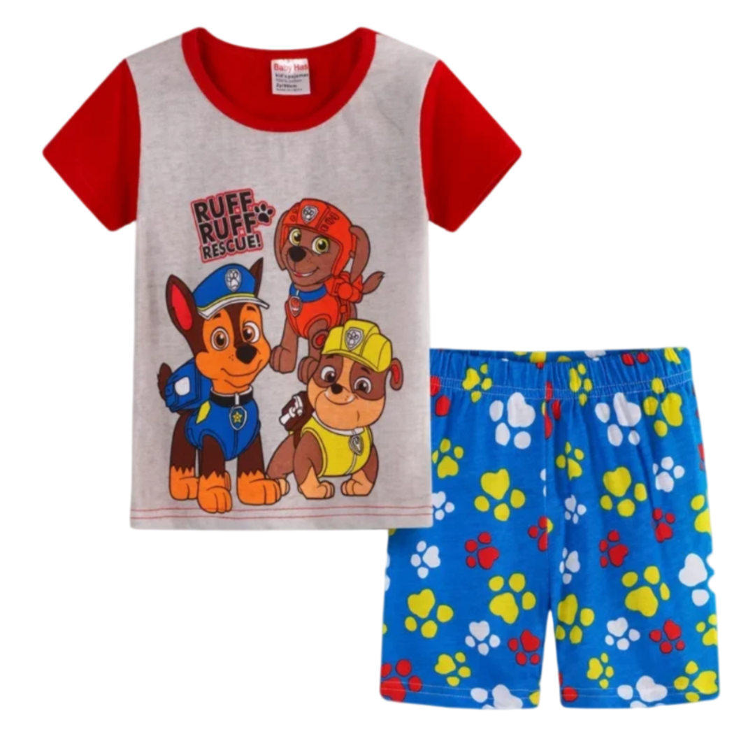 Kawaii Cartoon PAW Patrol Chase And Zuma With Rubble Pajamas Set