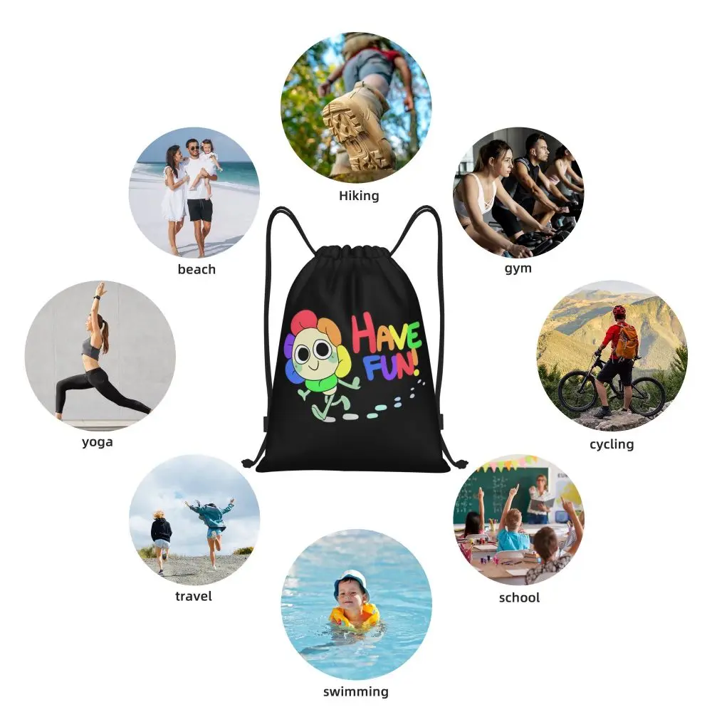 Kawaii Cartoon Dandy's World Dandy Drawstring Backpack