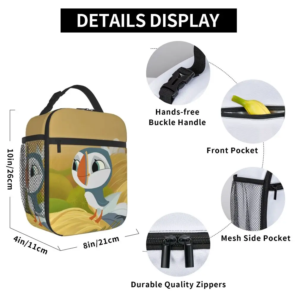 Kawaii Cartoon Puffin Rock Oona Insulated Lunch Bag