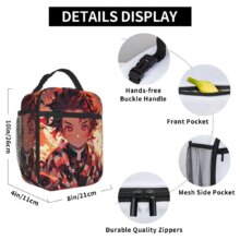 Demon Slayer Nezuko Kamado Insulated Lunch Bag High Capacity Lunch Container Cooler Bag Tote Lunch Box Outdoor Bento Pouch Demon Slayer Nezuko Kamado Insulated Lunch Bag High Capacity Lunch Container Cooler Bag Tote Lunch Box Outdoor Bento Pouch