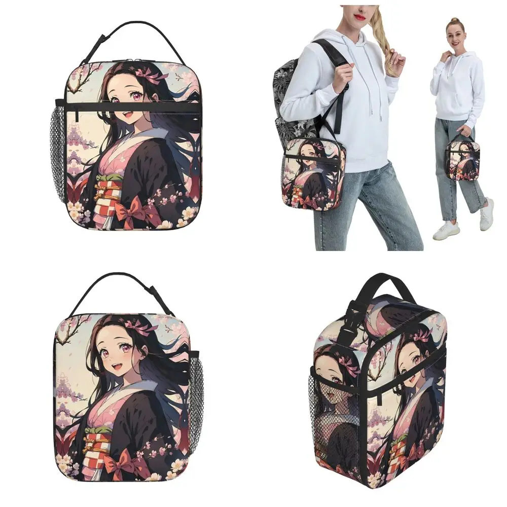 Kawaii Demon Slayer Nezuko Kamado Anime Insulated Lunch Bag