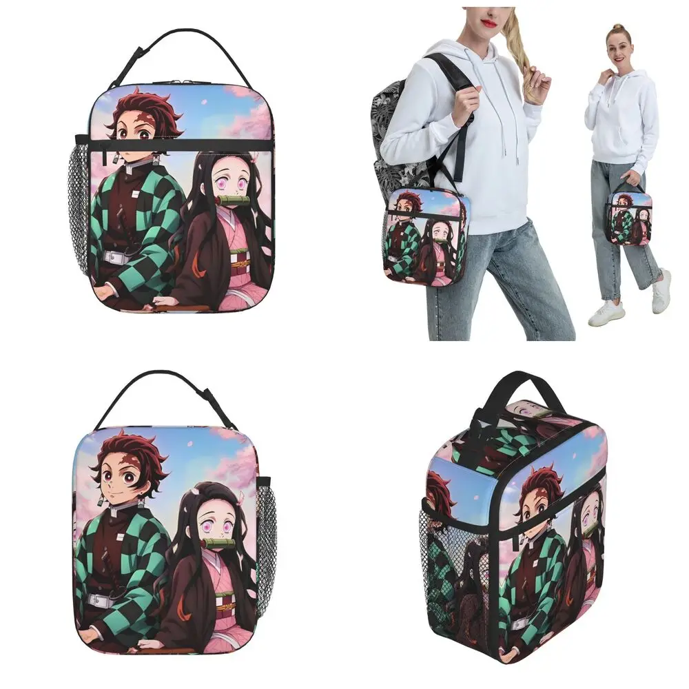 Kawaii Anime Demon Slayer Nezuko And Tanjiro Lunch Bag