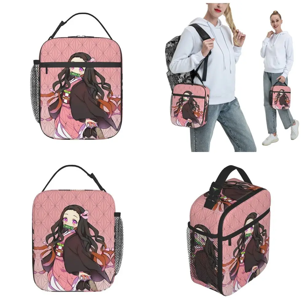Anime Kawaii Demon Slayer Nezuko Kamado Insulated Lunch Bag