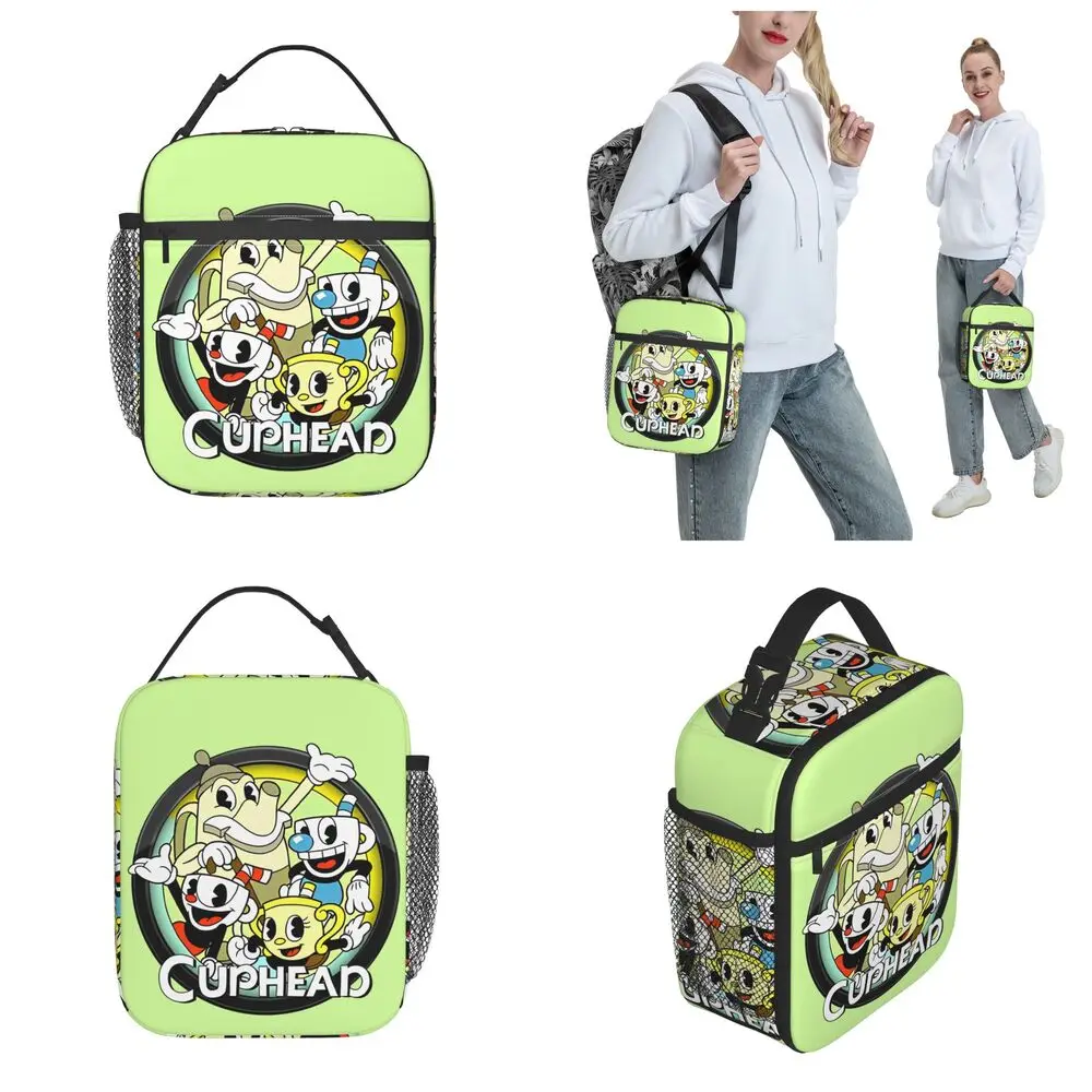 Kawaii Cuphead Character Anime Polyester Lunch Bag