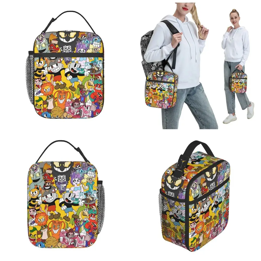 Kawaii Anime Cuphead Character Lunch Bag