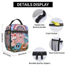 Gumballs And Darwin Greet The Fans Insulated Lunch Bags Large Reusable Thermal Bag Tote Lunch Box Office Outdoor Men Women Gumballs And Darwin Greet The Fans Insulated Lunch Bags Large Reusable Thermal Bag Tote Lunch Box Office Outdoor Men Women