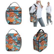 Gumballs And Darwin Greet The Fans Insulated Lunch Bags Large Reusable Thermal Bag Tote Lunch Box Office Outdoor Men Women Gumballs And Darwin Greet The Fans Insulated Lunch Bags Large Reusable Thermal Bag Tote Lunch Box Office Outdoor Men Women