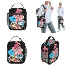 Gumballs And Darwin Greet The Fans Insulated Lunch Bags Large Reusable Thermal Bag Tote Lunch Box Office Outdoor Men Women Gumballs And Darwin Greet The Fans Insulated Lunch Bags Large Reusable Thermal Bag Tote Lunch Box Office Outdoor Men Women