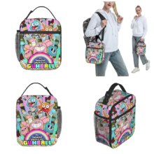 Gumballs And Darwin Greet The Fans Insulated Lunch Bags Large Reusable Thermal Bag Tote Lunch Box Office Outdoor Men Women Gumballs And Darwin Greet The Fans Insulated Lunch Bags Large Reusable Thermal Bag Tote Lunch Box Office Outdoor Men Women