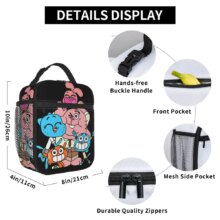 Gumballs And Darwin Greet The Fans Insulated Lunch Bags Large Reusable Thermal Bag Tote Lunch Box Office Outdoor Men Women Gumballs And Darwin Greet The Fans Insulated Lunch Bags Large Reusable Thermal Bag Tote Lunch Box Office Outdoor Men Women