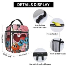 Gumballs And Darwin Greet The Fans Insulated Lunch Bags Large Reusable Thermal Bag Tote Lunch Box Office Outdoor Men Women Gumballs And Darwin Greet The Fans Insulated Lunch Bags Large Reusable Thermal Bag Tote Lunch Box Office Outdoor Men Women